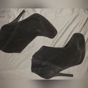 Black Suede Jessica Simpson Pasadena Zip Up Ankle Booties Black Size 7.5